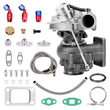 Laden Sie das Bild in den Galerie-Viewer, Neu T3 TO4E Turbo Turbocharger .63 A/R + Oil Drain Return + FEED Line Kit