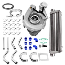 Laden Sie das Bild in den Galerie-Viewer, Neu TurboladerWASSER KÜHLER+Aluminium INTERCOOLER PIPING KIT Kombinationsprodukte