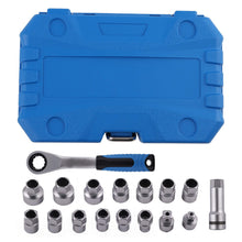 Laden Sie das Bild in den Galerie-Viewer, Neu 17X Durchsteck-Steckschlüsselset Ratschenkasten for Mechaniker 10-24mm Metrisch