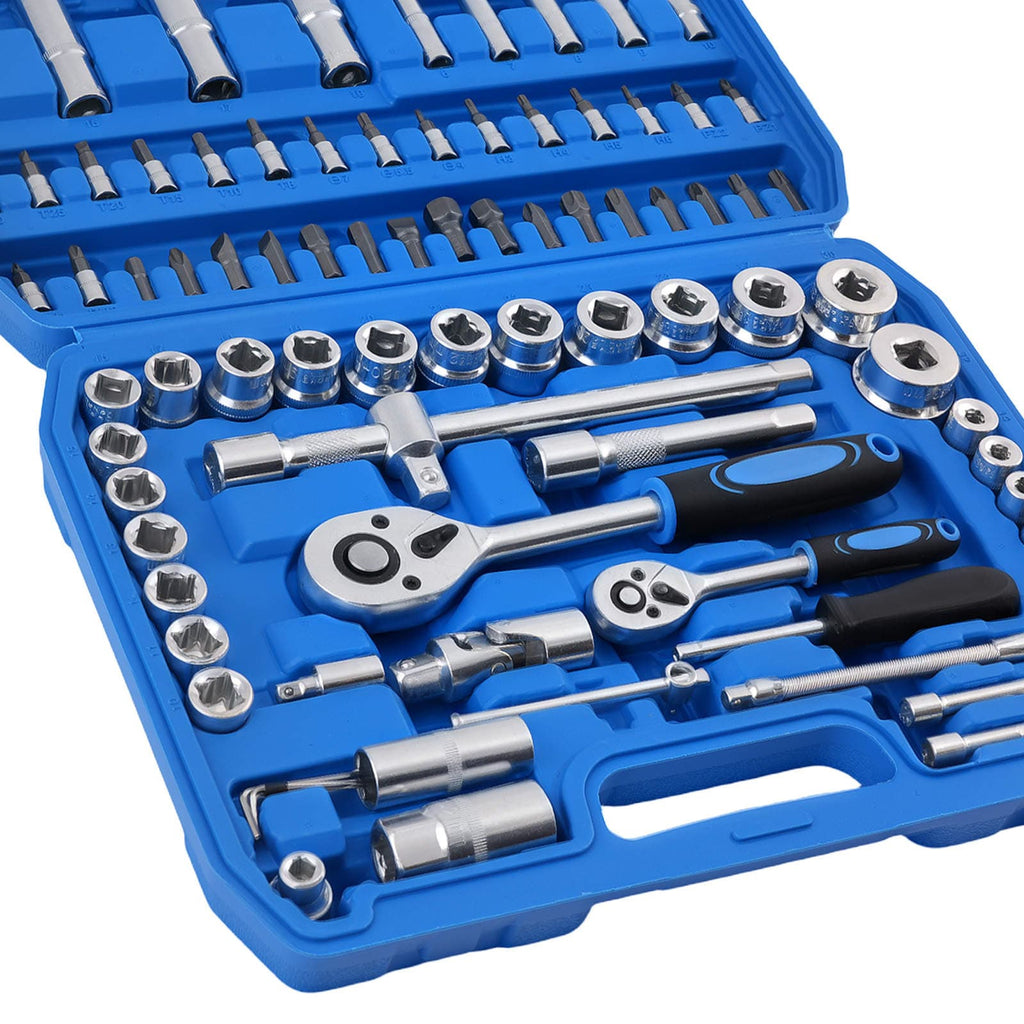 Neu 94 Teile Knarrenkasten Steckschlüssel Ratsche 1/4 1/2 Bits Nüsse CRV
