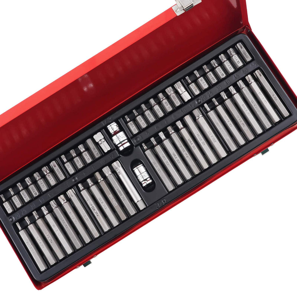 Neu 54 in 1 Bit Satz Hex Spline 1/2 Antrieb Steckschlüssel 30/75mm
