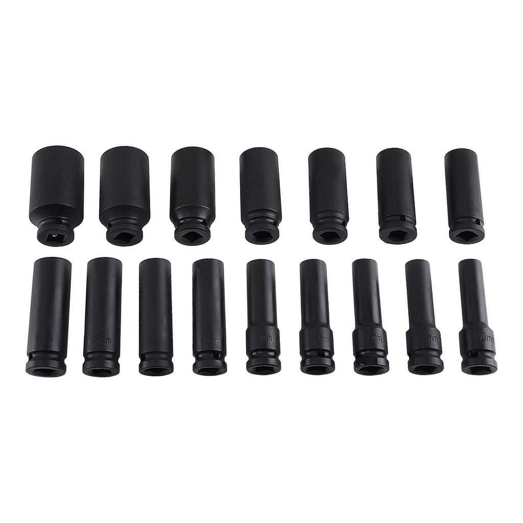 Neu 1/2 Antrieb Nuss 10-32mm for Schlagschrauber 16tlg Set 78mm Lang CR-V