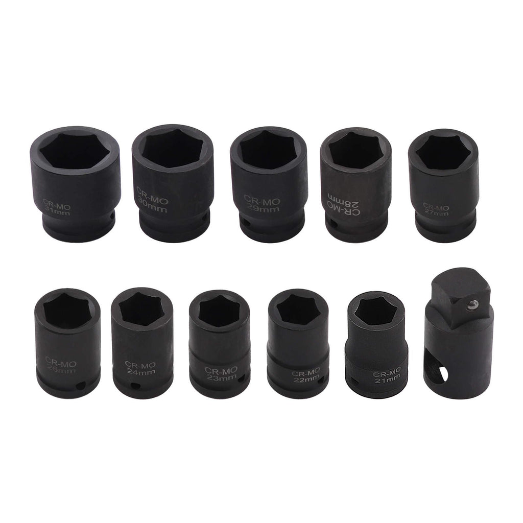 Neu 24tlg Schlagschrauber Nüsse 3/4 1 6-Kant Steckschlüssel Metrisch 21-65mm