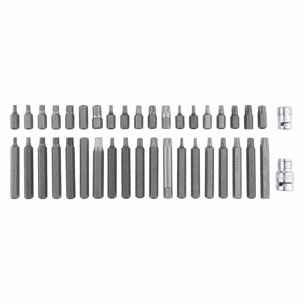 Neu 40 Stück Bit Satz Stern Hex Spline T20-T55 H4-H12 M5-M12 CRV Stahl Box