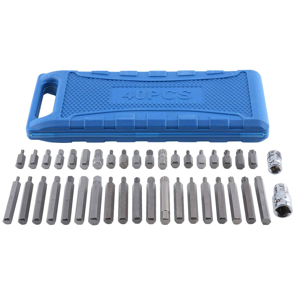 Neu 40 Stück Bit Satz Stern Hex Spline T20-T55 H4-H12 M5-M12 CRV Stahl Box