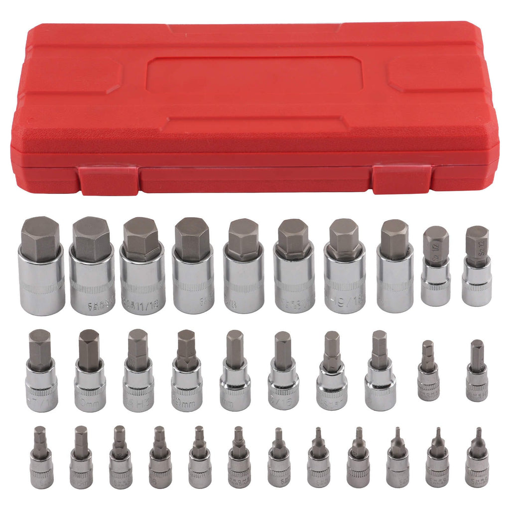 Neu 32 Bit Innensechskant Steckschlüssel Satz S2 Stahl 1/4 3/8 1/2 Zoll Set