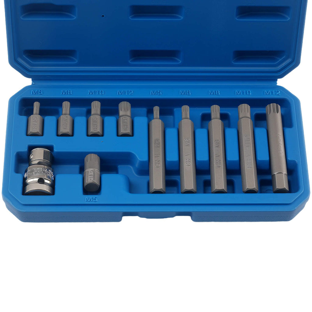 Neu 1/2 11tlg Vielzahn Steckschlüssel M5 M6 M8 M10 M12 Bit kompatibel für BMW VW Audi
