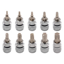 Laden Sie das Bild in den Galerie-Viewer, Neu 10 Teile Steckschlüssel Stern-Bit 3/8 Zoll T10-T55 CRV 48mm Set