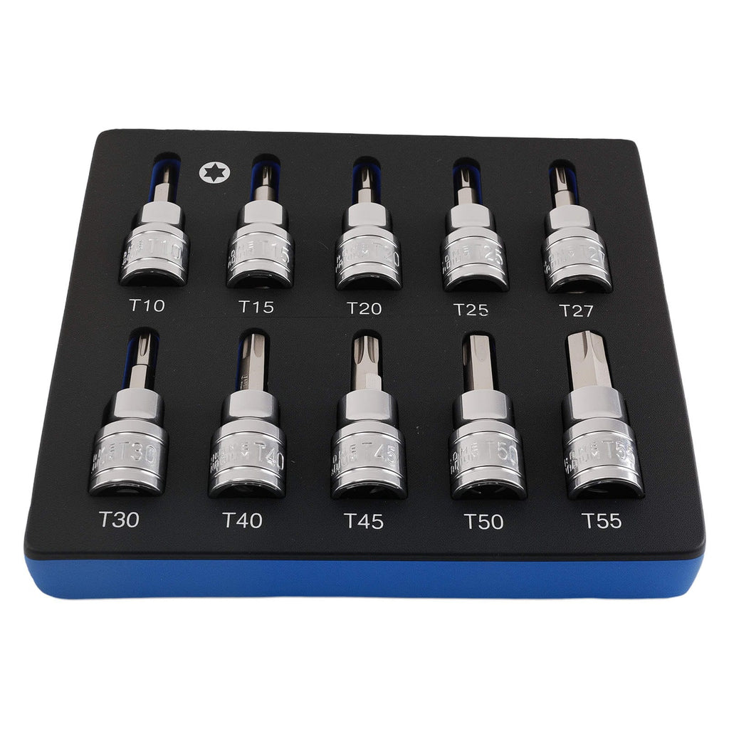 Neu 10 Teile Steckschlüssel Stern-Bit 3/8 Zoll T10-T55 CRV 48mm Set