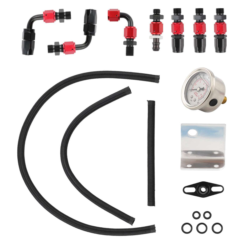 Neu Universal Kraftstoffdruckregler Kit mit Manometer 160psi Guage -6AN Fitting