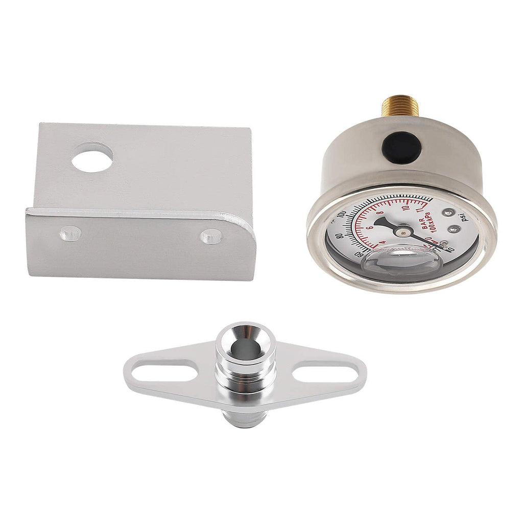 Neu Einstellbarer Kraftstoffdruckregler Kit mit Manometer AN6 Schlauchendanschluss