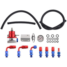 Laden Sie das Bild in den Galerie-Viewer, Neu Einstellbarer Kraftstoffdruckregler Kit mit Manometer AN6 Schlauchendanschluss