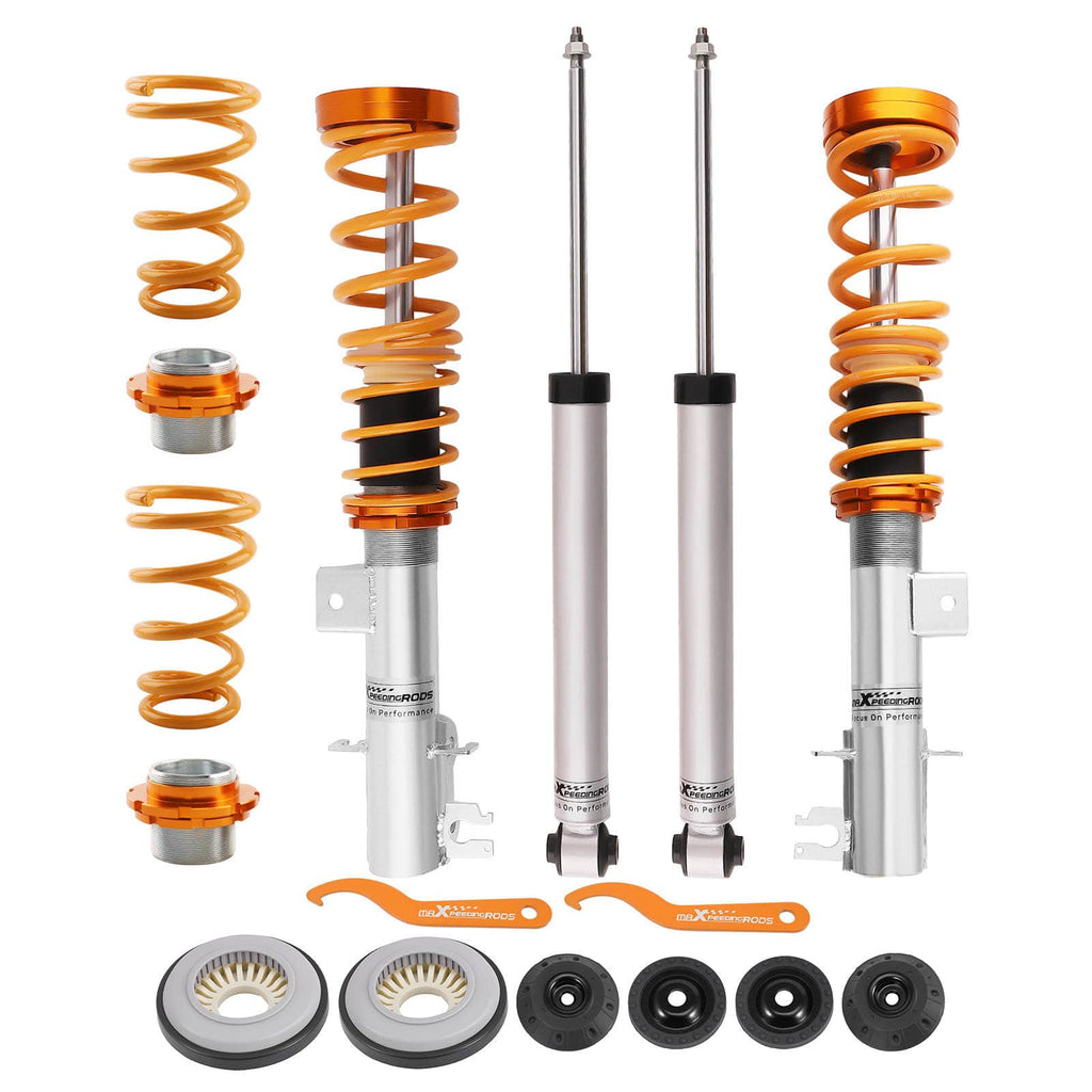 Neu 4x Gewindefahrwerk+2xDomlager vorne kompatibel für Fiat Grande Punto 199 2005-2012