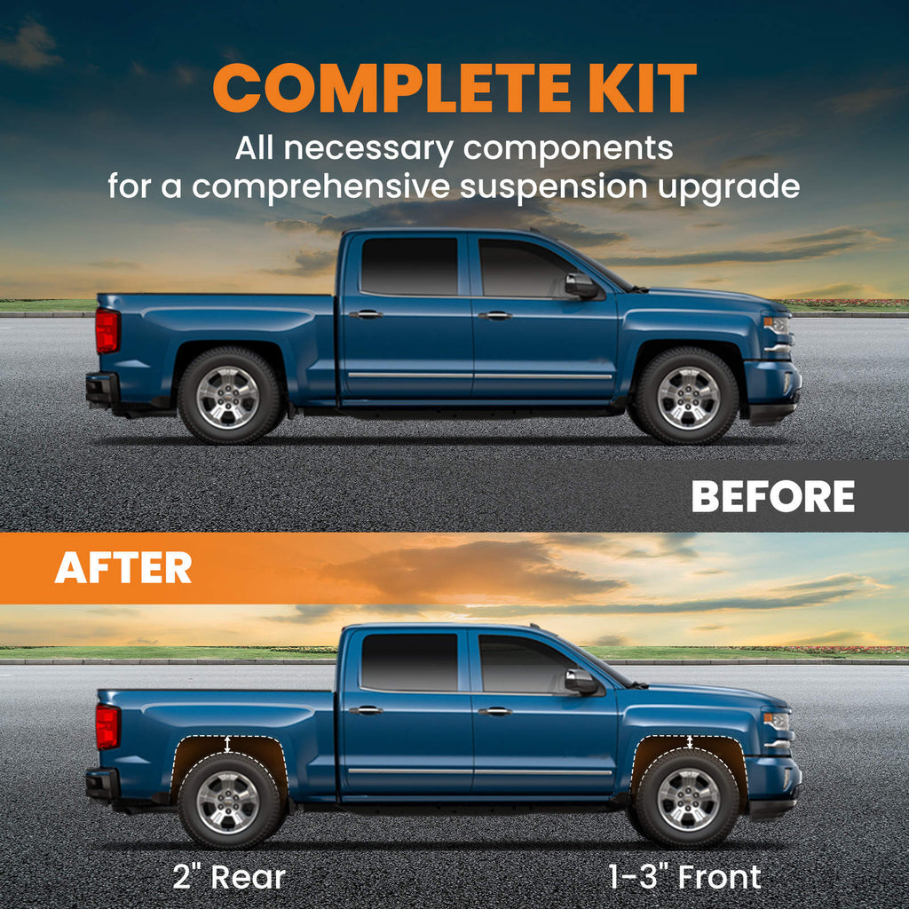 Neu 1-3 vorne ＆ 2 hinten Höherlegungssatz kompatibel für Chevrolet Suburban Tahoe Avalanche