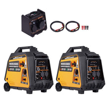 Laden Sie das Bild in den Galerie-Viewer, Neu 2x BenzinLPG Dual Fuel 3,5kw Inverter Stromaggregat mit Parallelschaltbox
