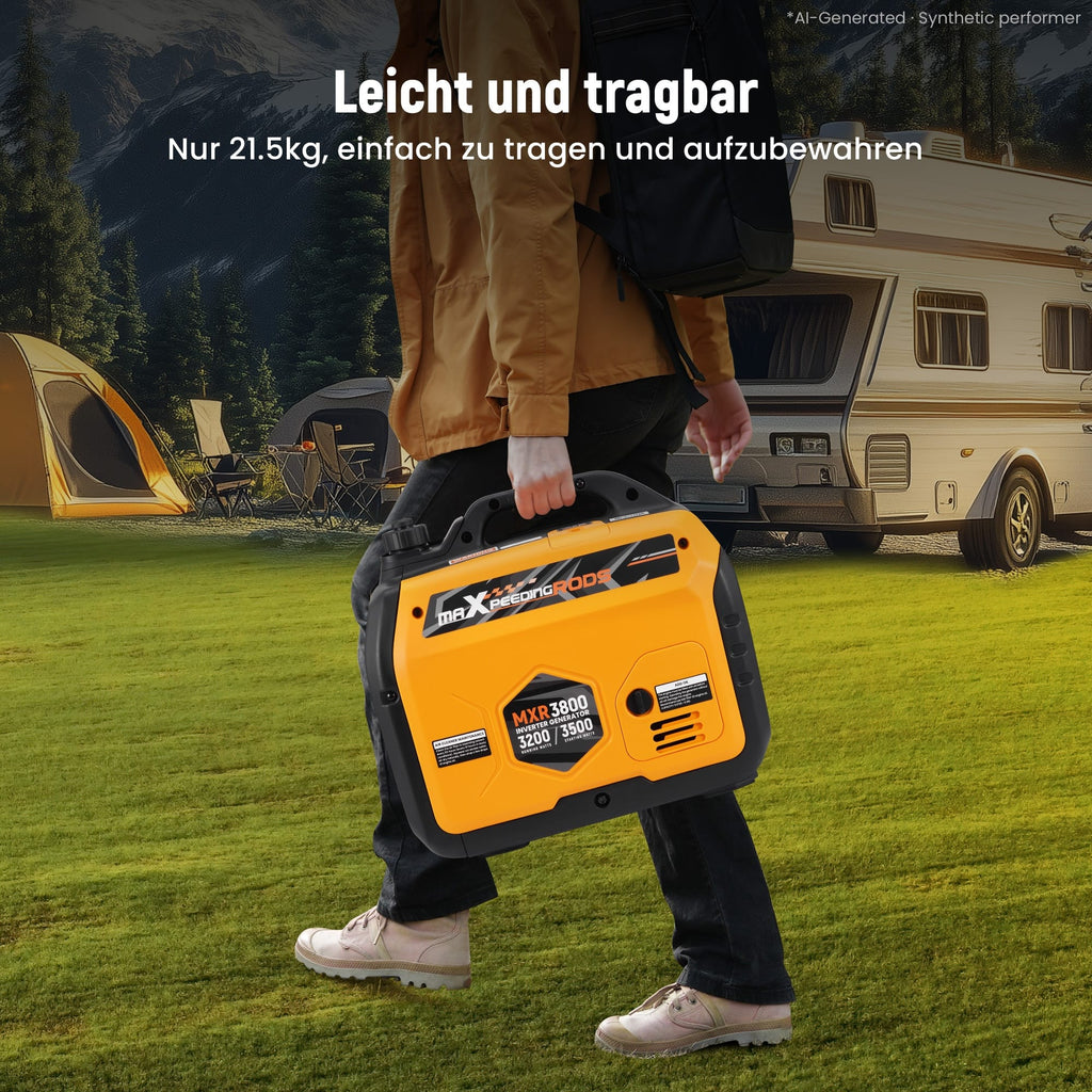 Neu 3200W 3500W Inverter Stromerzeuger 21KG tragbar Notstromaggregat Generator 4Takt