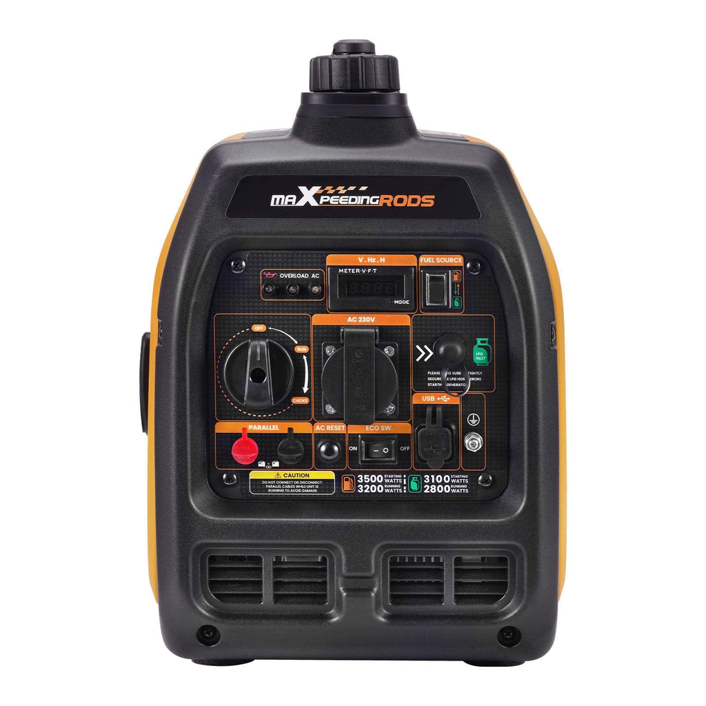 Neu Stromerzeuger Inverter Benzin Notstromaggregat 3500W Überlastschutz Dual Fuel
