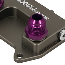 Laden Sie das Bild in den Galerie-Viewer, Neu Adapter Sandwich Ölfilter AN10 kompatibel für VW Audi TDI Motor Violett CNC Gefräst
