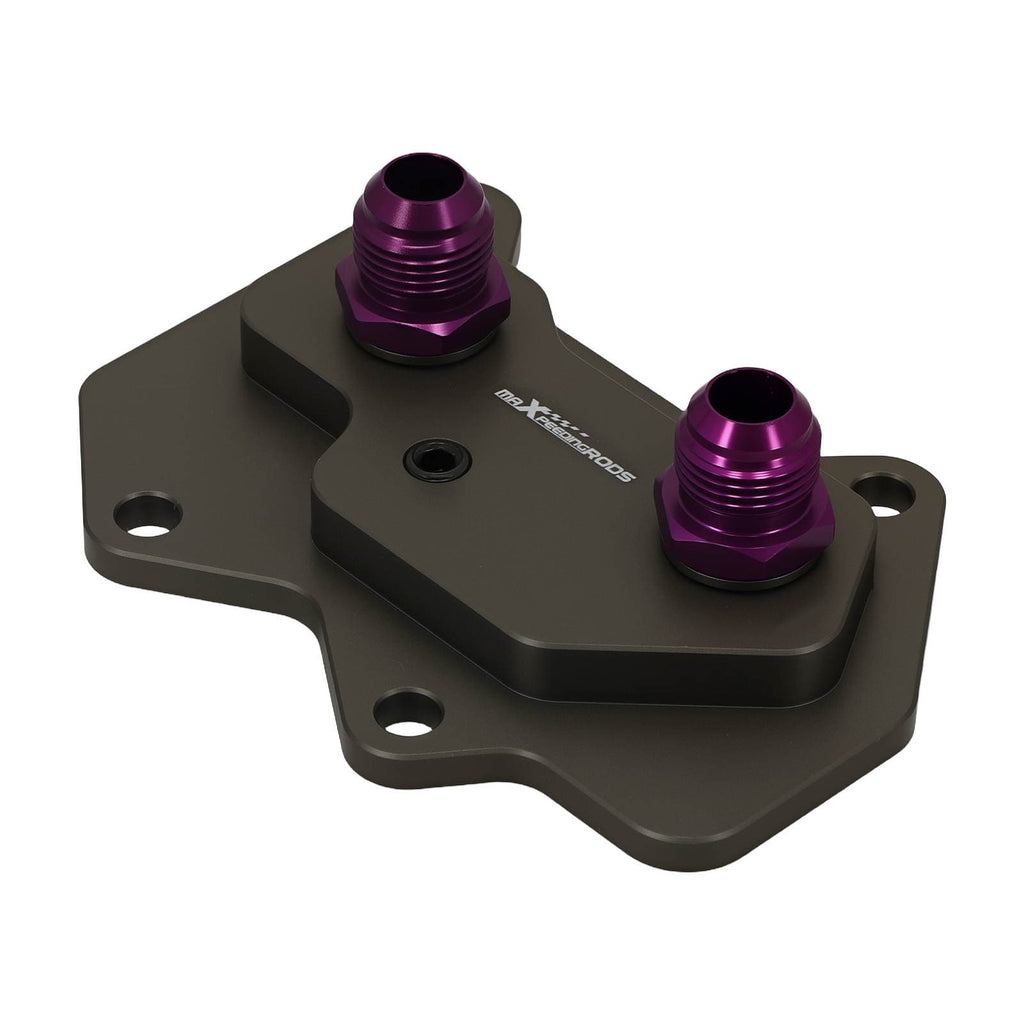 Neu AN10 Oil Cooler Adapter kompatibel für VW Audi EA113 CNC Aluminium Violett Eloxiert