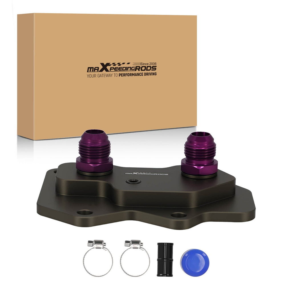 Neu AN10 Oil Cooler Adapter kompatibel für VW Audi EA113 CNC Aluminium Violett Eloxiert