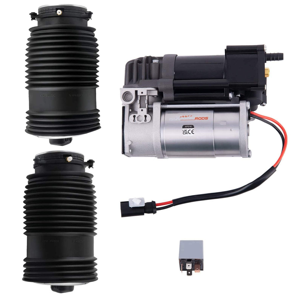Neu 2X Luftfeder Hinten + Kompressor kompatibel für Mercedes C-Klasse W205 S205 C205 A205