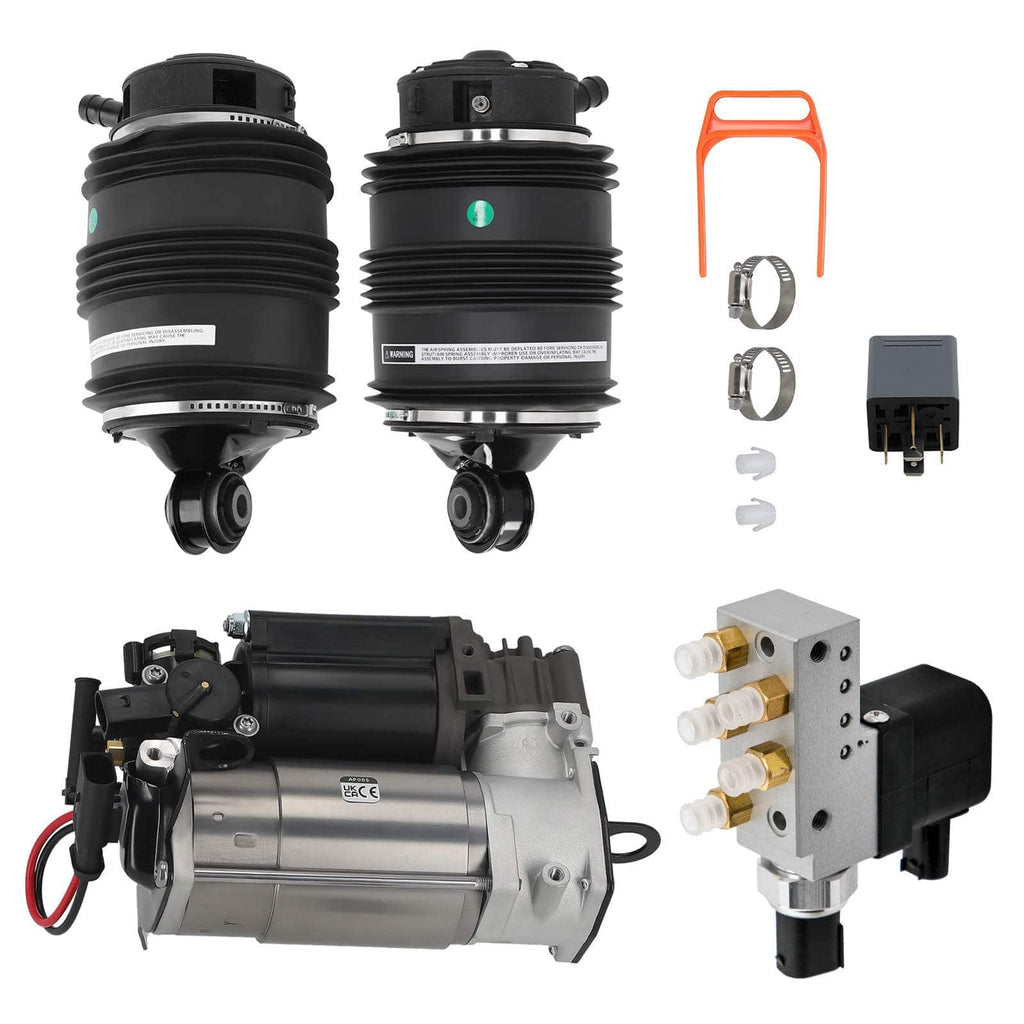 Neu 2X Luftfeder Hinten 3Pins + Kompressor + Ventilblock kompatibel für Mercedes E-Klasse W211
