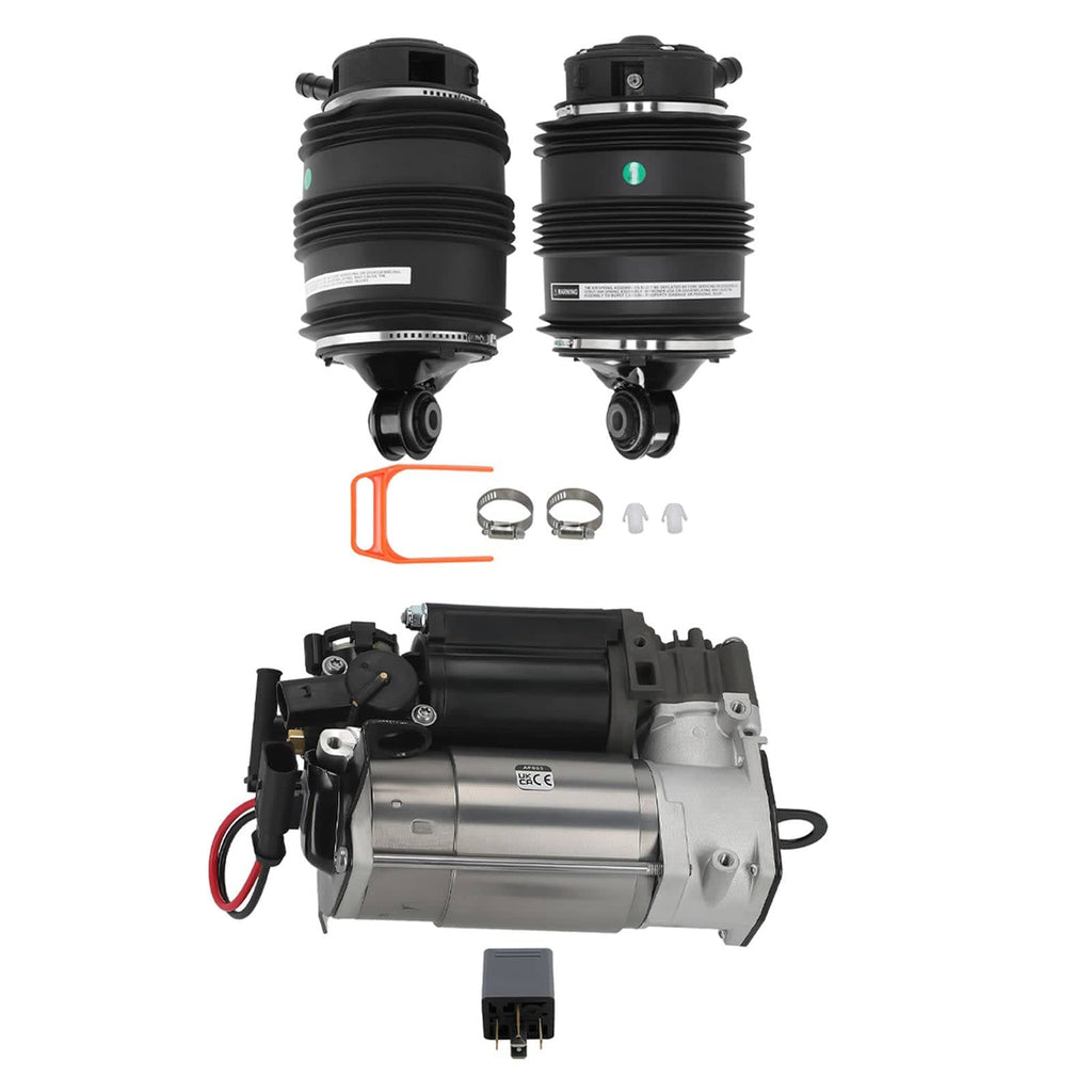 Neu 2x Hinten Luftfeder 3Pins + Kompressor kompatibel für Mercedes E-Klasse W211 S211 Airmatic