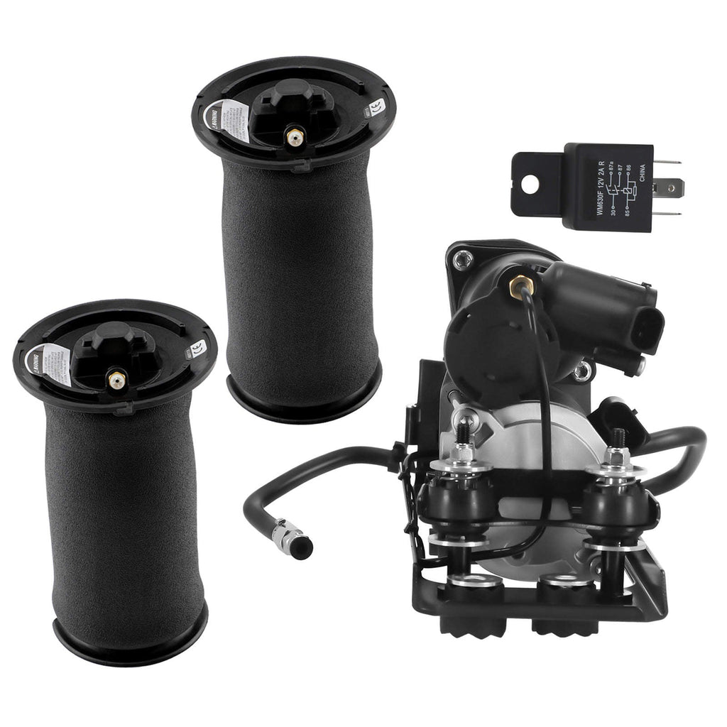 Neu 2X Luftbalg Hinten + Kompressor mit Halterung + Ventilblock kompatibel für BMW 5er E61 520d