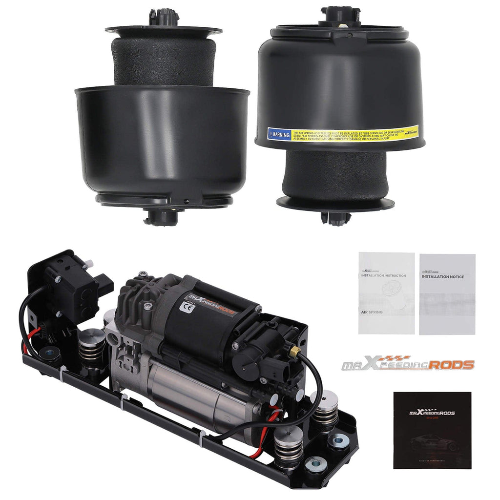 Neu 2X Hinten Federbalg + Luftfederung Kompressor + Ventilblock kompatibel für BMW 5er F11 F07