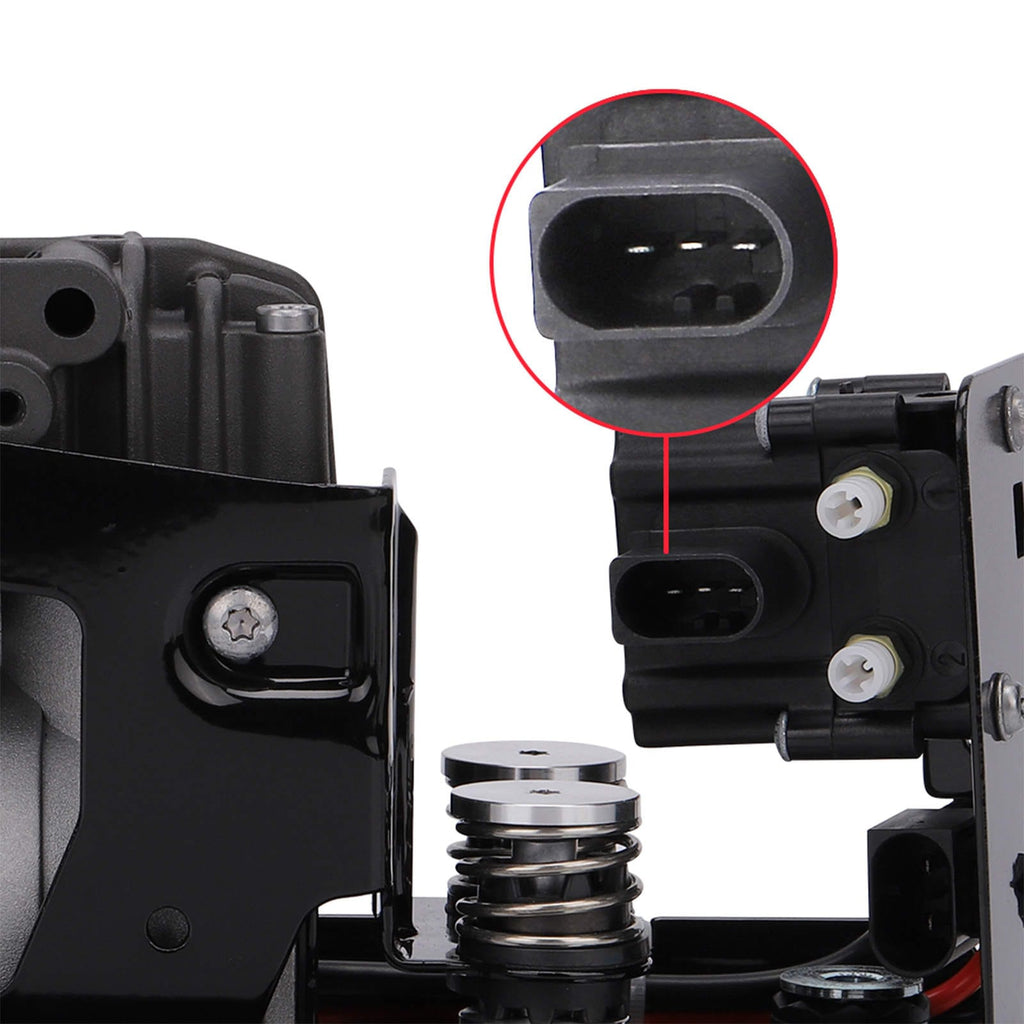 Neu Luftfederung Hinten + Kompressor + Ventilblock kompatibel für BMW 7er F01, F02, F03, F04