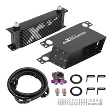 Laden Sie das Bild in den Galerie-Viewer, Neu 13 Reihen Ölkühler Kit Universal Aluminium AN10 Anschluss mit Thermostat Adapter
