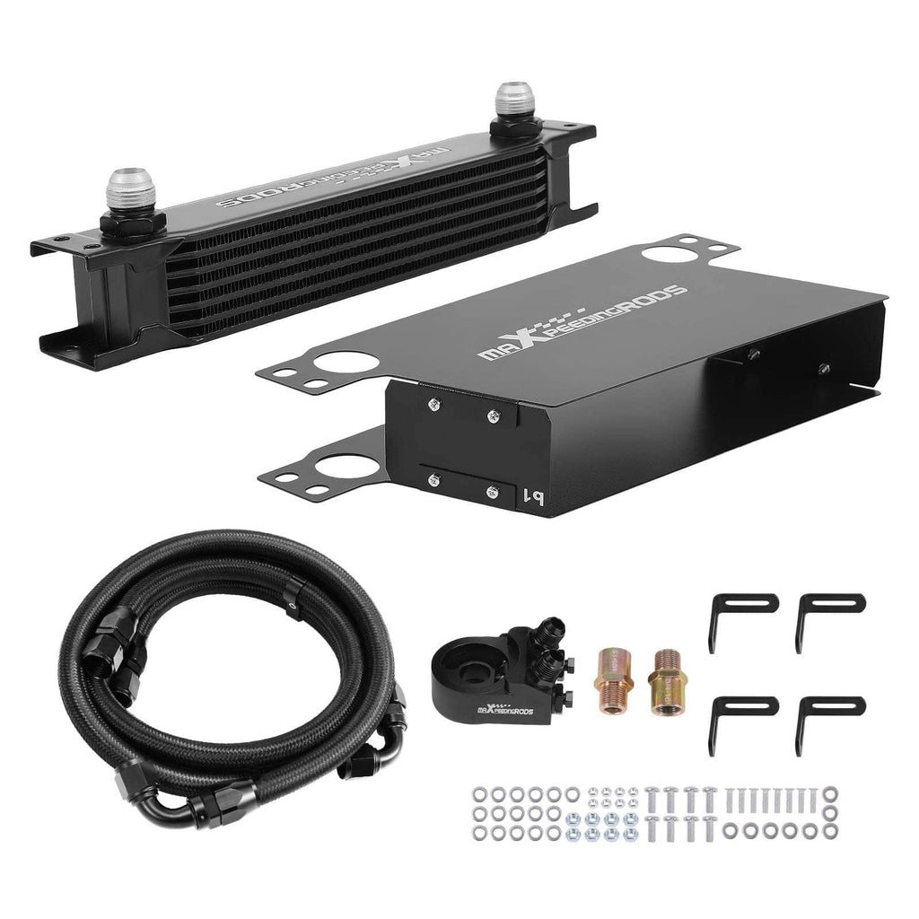 Neu Transmission Oil Cooler 7-Reihen Universal AN10 Ölkühler Set Aluminium Sandwich