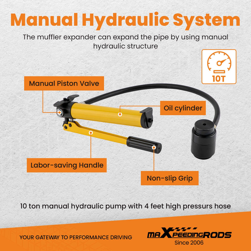 Neu Hydraulischer Auspuff-Expander 10T Stretcher Werkzeugsatz 1 5/8 bis 4 1/4