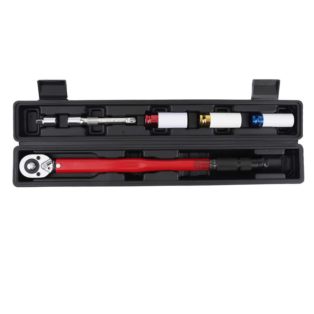 Neu Drehmomentschlüssel 40Cr ±4% mit 3 Spezial-Einsätzen 17/19/21mm und Transportbox
