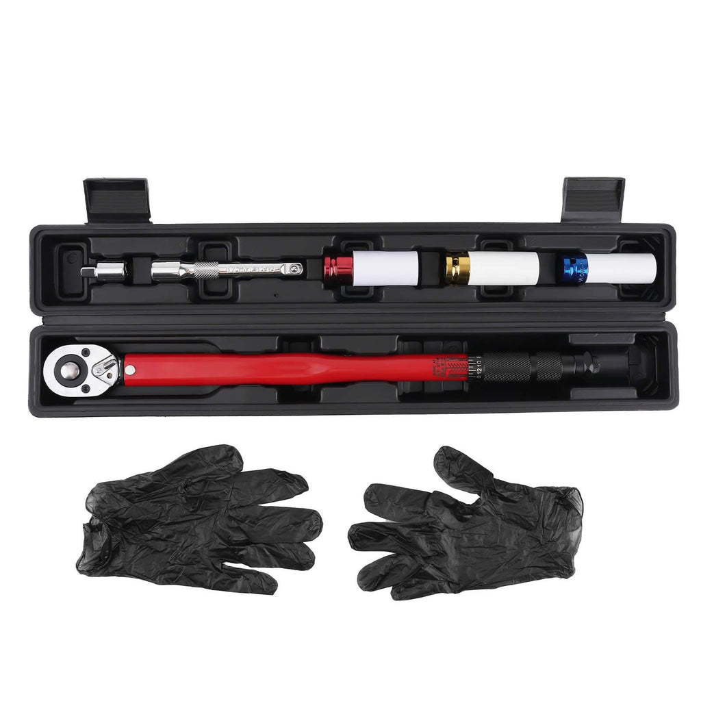 Neu Drehmomentschlüssel 40Cr ±4% mit 3 Spezial-Einsätzen 17/19/21mm und Transportbox