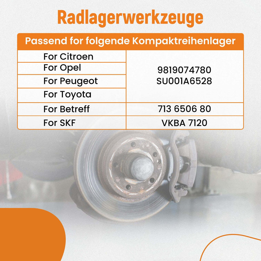 Neu Radlager Werkzeug Transporter kompatibel für Citroen Opel Peugeot Toyota Kompaktradlager