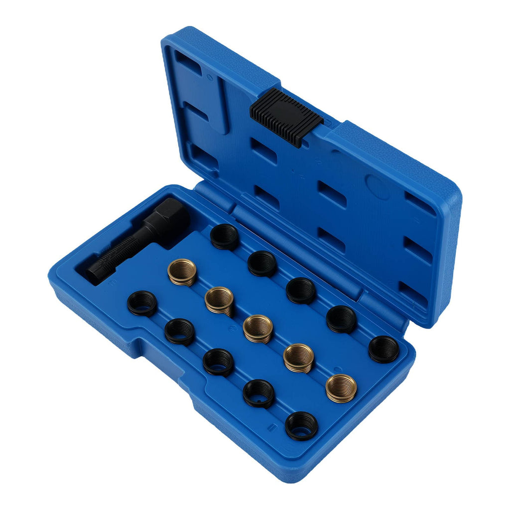 Neu 16-tlg Zündkerzengewinde Reparatur Werkzeugset M14x1.25 M16x1.25 for Auto KFZ