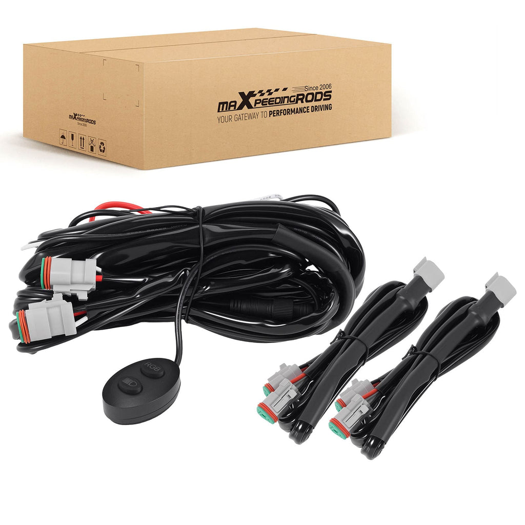 Neu Kabelsatz Schalter For maXpeedingrods LED Crosshair RGB 40A 12V 3.5-7 Zoll DT