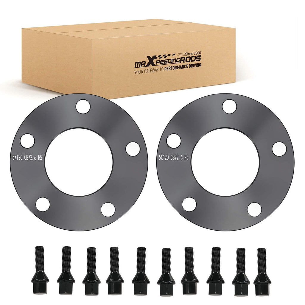 Neu 5mm Aluspacer Set kompatibel für BMW 3er E36 E46 E90 M3 5x120 72.6mm mit Radschrauben