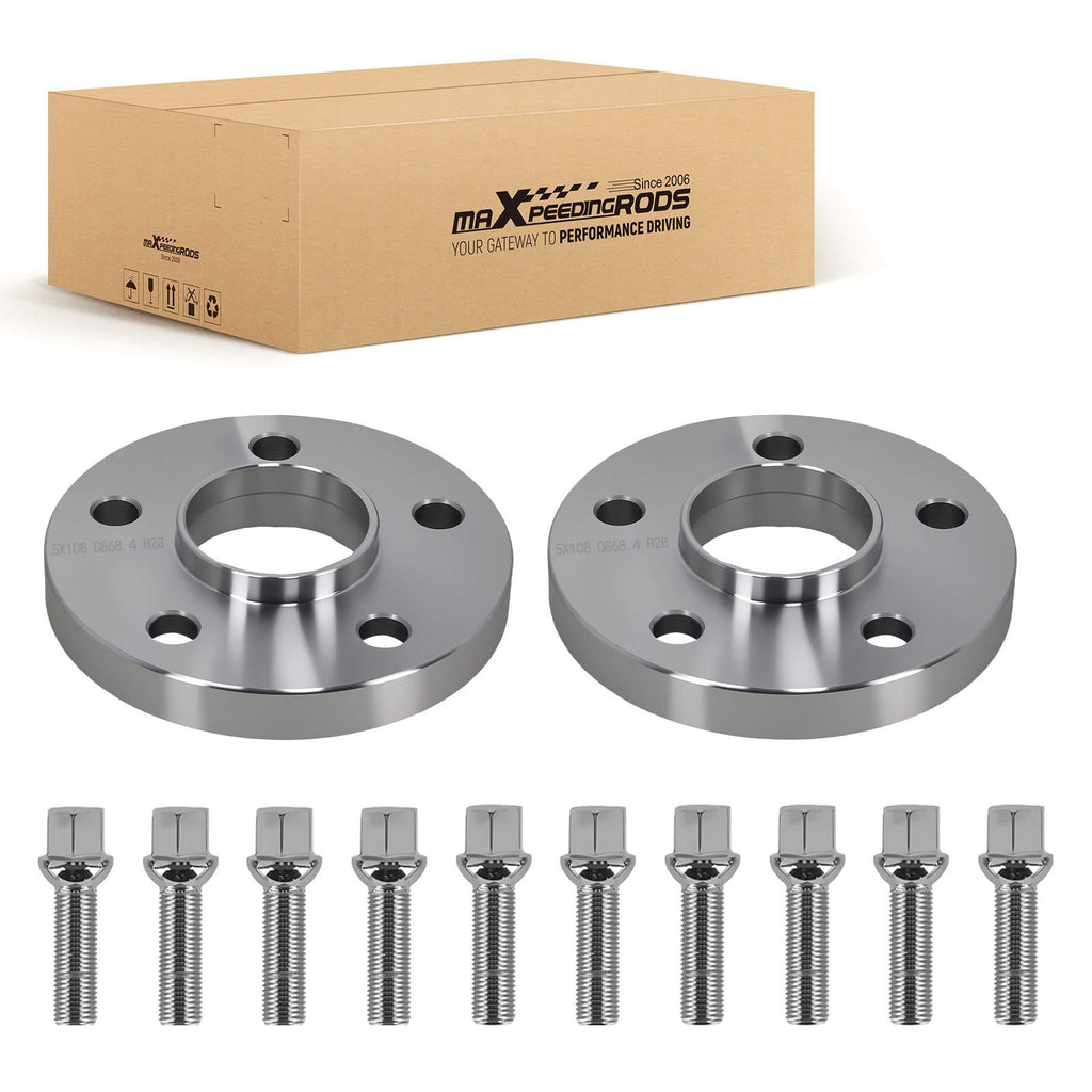 Neu 2 Stück Spurplatten 20mm kompatibel für Volvo 5x108 M14x1.5 mit Radschrauben 63.4mm