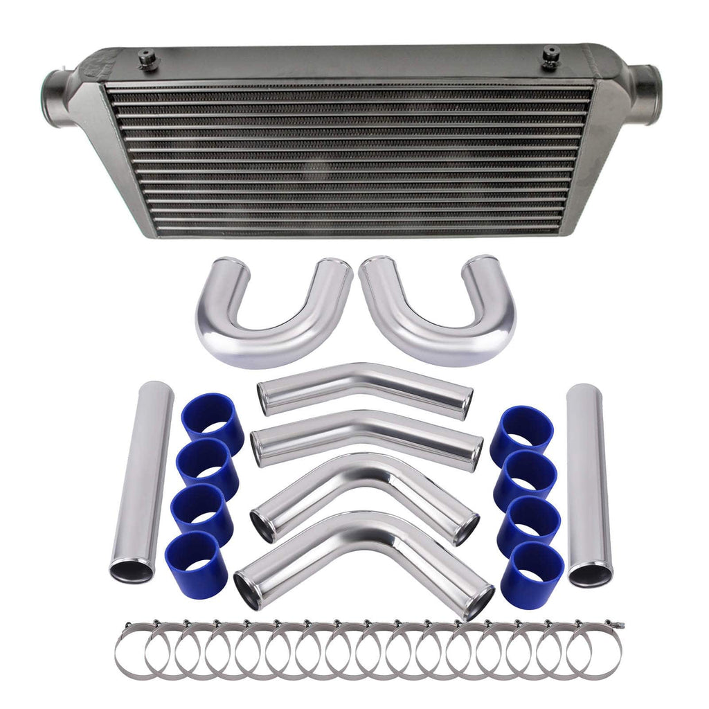 Neu 3 76mm Turbo Ladeluftkühler + Rohrleitungen + Silikonschlauch Kit Universal
