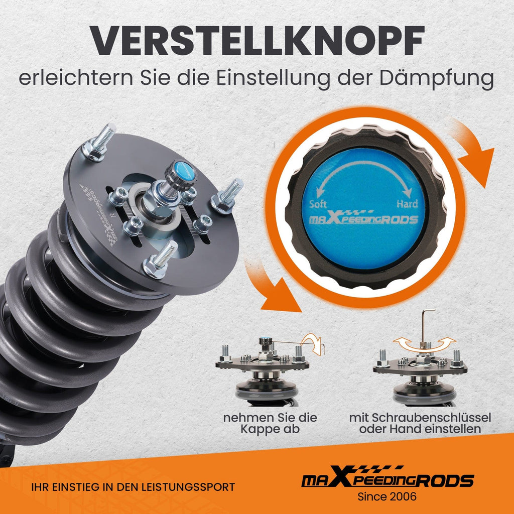 New 24 Stufen Dämpfung Einstellbar Gewindefahrwerk kompatibel für BMW E36 320i 323i 325i 328i