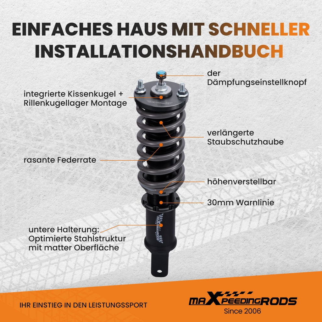 New maXpeedingrods Gewindefahrwerk kompatibel für Honda Civic ED2 ED3 ED4 ED6 ED7 EC8 EE9 EG1