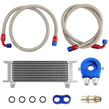 Laden Sie das Bild in den Galerie-Viewer, New Universal 13-Row 10AN Engine Transmission Oil Cooler Kit +Filter Ölkühler