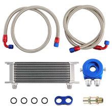Laden Sie das Bild in den Galerie-Viewer, New Universal 13-Row 10AN Engine Transmission Oil Cooler Kit +Filter Ölkühler
