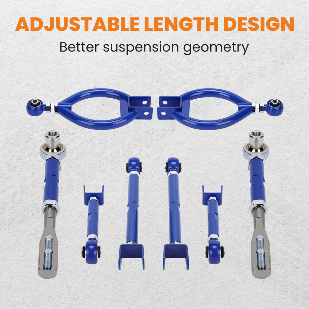Querlenker Hinten Sturzsatz + Zugarm + Spur + Vorne Spannstange kompatibel für Nissan 300ZX Z32 90–96