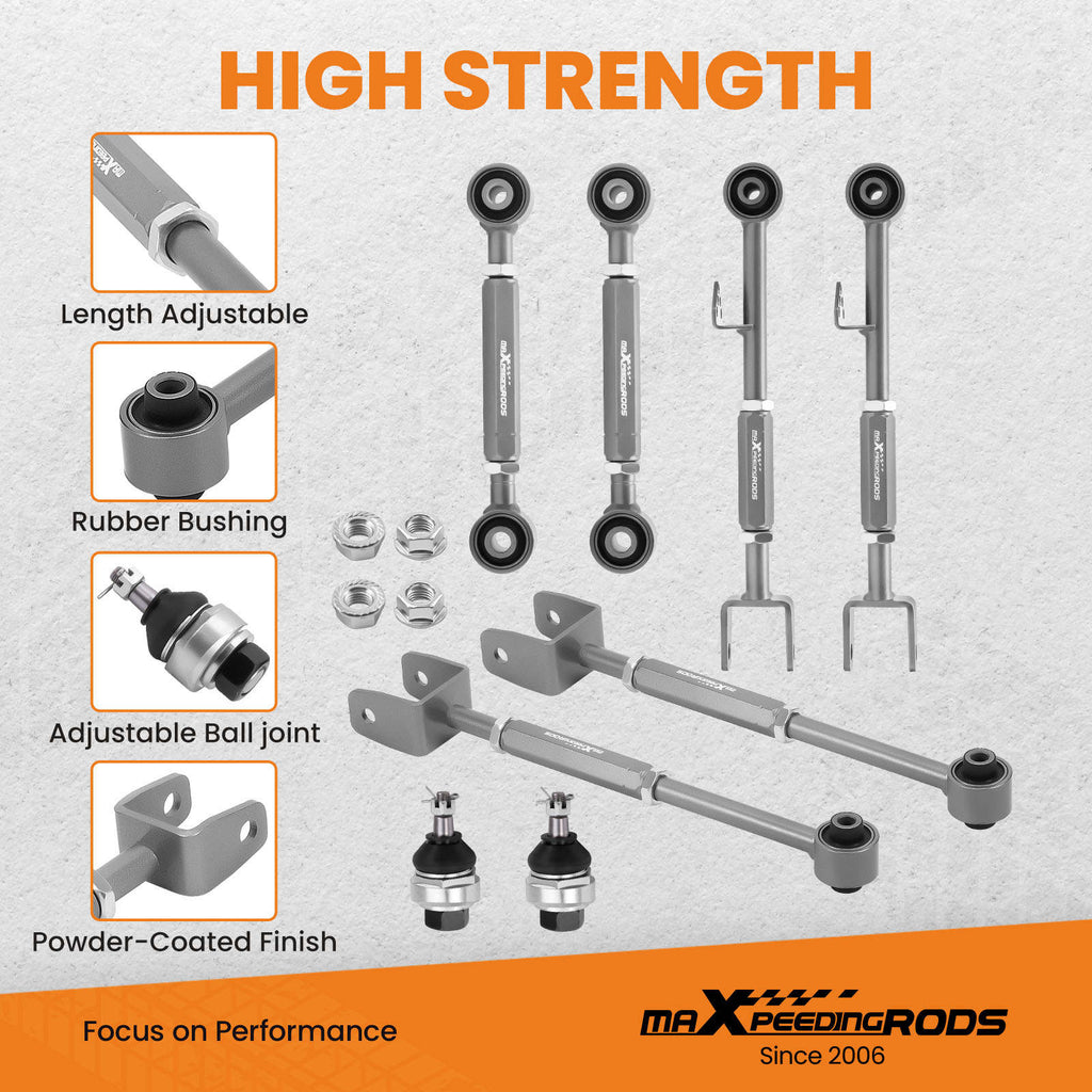 Querlenker Adjustable Control Camber Arms Toe Kit w/Ball Joints kompatibel für Honda Accord 08-17 TSX