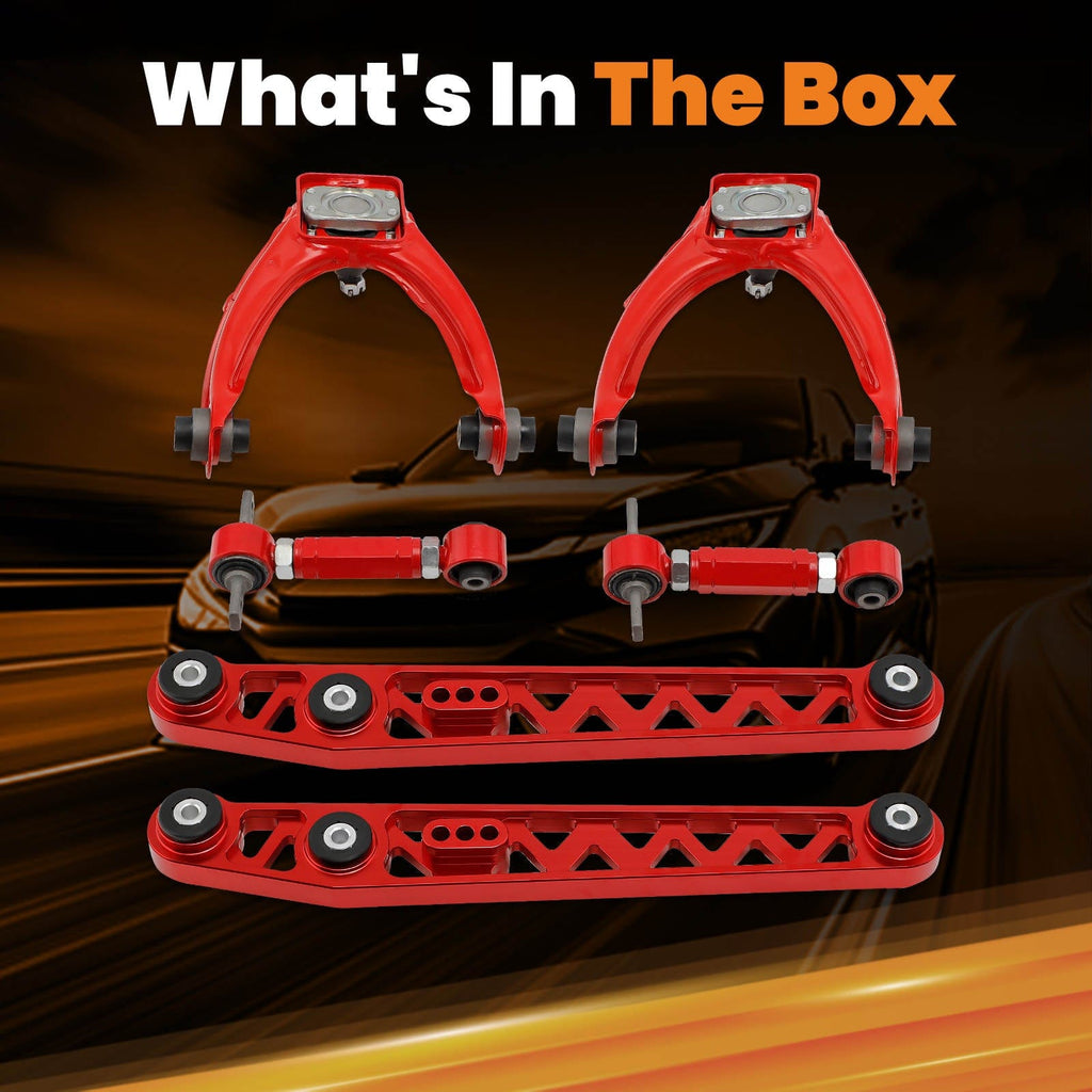 Querlenker 6ER-PACK UNTERE QUERLENKER+STURZ-KIT VORNE UND HINTEN kompatibel für HONDA CIVIC 1996-2000
