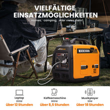 Laden Sie das Bild in den Galerie-Viewer, Stromgenerator 3300W Benzin Inverter Stromerzeuger tragbar Generator For Camping Garten Power