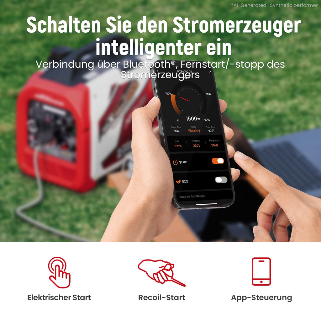 Stromgenerator 3500W LPGBenzin dual fuel generator Inverter Stromaggregat E-Start+Bluetooth